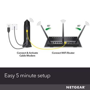 NETGEAR Cable Modem DOCSIS 3.0 (CM700-1AZNAS) Compatible with All Major Cable Providers Including Xfinity, Spectrum, Cox, For Cable Plans Up to 800 Mbps