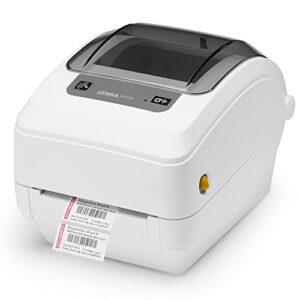 zebra gk420t thermal transfer desktop monochrome barcode label printer, white - usb, serial and ethernet connectivity, 203 dpi, 4.25" max print width, jttands