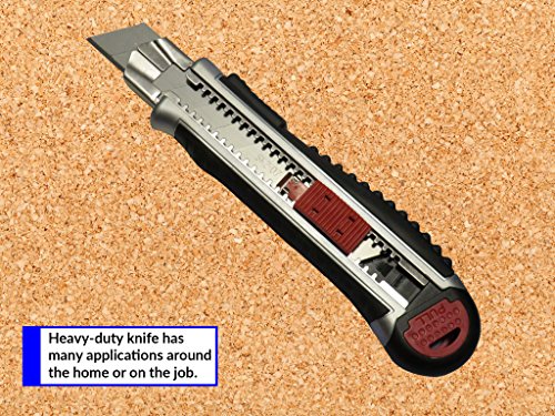 Smithline Heavy-Duty Professional Grade 25mm (1-inch) Large Utility Knife Retractable Razor Box Cutter Snap-off SK2 blades