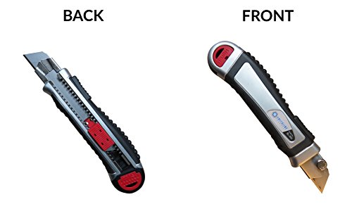 Smithline Heavy-Duty Professional Grade 25mm (1-inch) Large Utility Knife Retractable Razor Box Cutter Snap-off SK2 blades