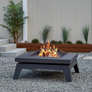 real flame 940-gry breton wood burning fire pit, grey