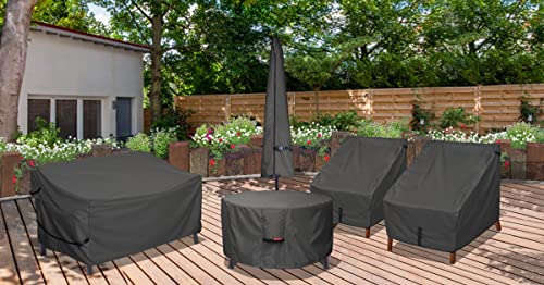 Porch Shield Fire Pit Cover - Waterproof 600D Heavy Duty Round Patio Fire Bowl Cover Black - 36 inch
