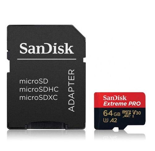 Sandisk 64GB Extreme Pro 4K Memory Card works with Samsung Galaxy S9, S9+, S8, S8 Plus, Note 8, S7, S7 Edge - UHS-1 V30 Micro (SDSQXCG-064G-GN6MA) with Everything But Stromboli (TM) Card Reader