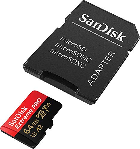 Sandisk 64GB Extreme Pro 4K Memory Card works with Samsung Galaxy S9, S9+, S8, S8 Plus, Note 8, S7, S7 Edge - UHS-1 V30 Micro (SDSQXCG-064G-GN6MA) with Everything But Stromboli (TM) Card Reader