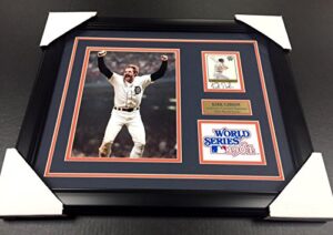 kirk gibson detroit tigers autographed card 1984 world series 8x10 photo framed