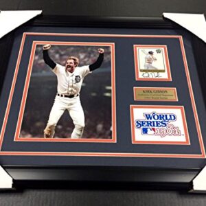 KIRK GIBSON DETROIT TIGERS Autographed Card 1984 WORLD SERIES 8x10 PHOTO FRAMED