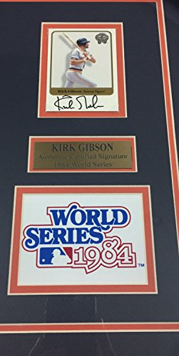 KIRK GIBSON DETROIT TIGERS Autographed Card 1984 WORLD SERIES 8x10 PHOTO FRAMED