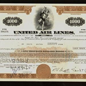 1965 American Bank Note Co. 4 DIFFERENT UNITED AIRLINES BONDS Choice About Uncirculated