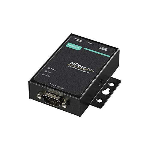 MOXA NPort 5110-1 Port Serial Device Server, 10/100 Ethernet, RS232, DB9 Male