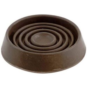 shepherd 9077 1-3/4" brown round cushioned rubber caster cups 4 count 3-pack