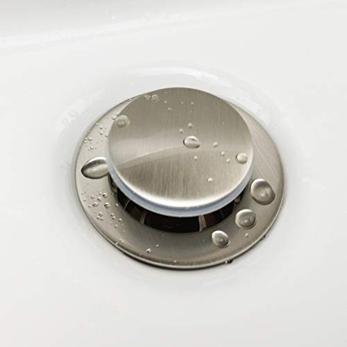 Purelux Bathroom Sink Drain Stopper Faucet Vanity Sink Pop Up Drain Assembly with Overflow, Brushed Nickel Finish