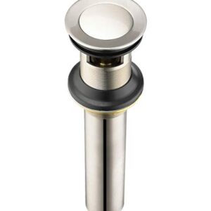 Purelux Bathroom Sink Drain Stopper Faucet Vanity Sink Pop Up Drain Assembly with Overflow, Brushed Nickel Finish