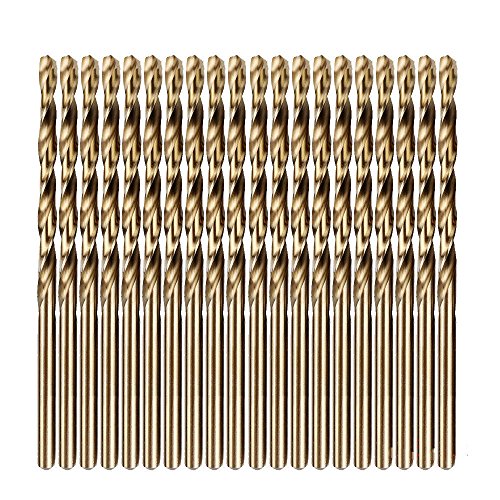 DRILLFORCE20-piece 13/64" Round Shank HSS M35 Cobalt Twist Drill Bits for Metal (13/64)