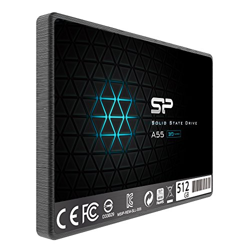 SP 512GB SSD 3D NAND A55 SLC Cache Performance Boost SATA III 2.5" 7mm (0.28") Internal Solid State Drive (SP512GBSS3A55S25)