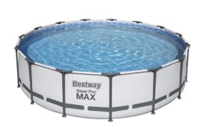 bestway: steel pro max 15' x 42" above ground pool set - 3955 gallon, outdoor family pool, corrosion & puncture resistant, includes filter, pump, ladder & cover