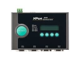 moxa nport 5410 w/adapter - 4 ports rs-232 serial device server, 10/100 ethernet, db9 male