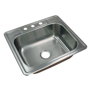 transolid ctsb25228-3 classic single bowl kitchen sink, 22 1/64" l x 25" w x 9" h, brushed stainless steel