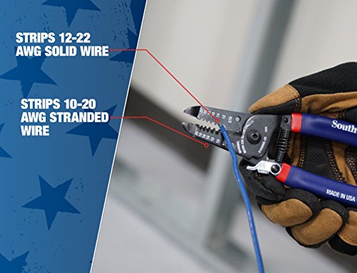 Southwire - 64807940 Tools & Equipment S1020SOL-US 10-20 AWG SOL & 12-22 AWG STR Compact Handles Wire Stripper/Cutter 10-20 SOL & 12-22 STR Stripper/Cutter