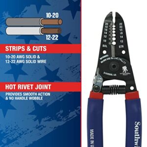 Southwire - 64807940 Tools & Equipment S1020SOL-US 10-20 AWG SOL & 12-22 AWG STR Compact Handles Wire Stripper/Cutter 10-20 SOL & 12-22 STR Stripper/Cutter