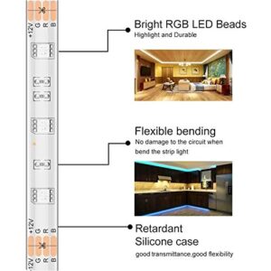 MINGER RGB LED Strip Lights, 16.4ft Color Changing Light Strips with Remote Controller, Protective Coating, 5050 LED and DIY Mode, Dimmable Full Light Strips for Bedroom, Room, Kitchen