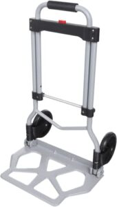 aluminum folding hand truck and dolly, 220lbs capacity, cart ideal for moving heavy loads, portable and durable.