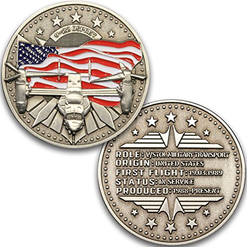 Aircraft Challenge Coin V-22 Osprey Plane and Helicopter