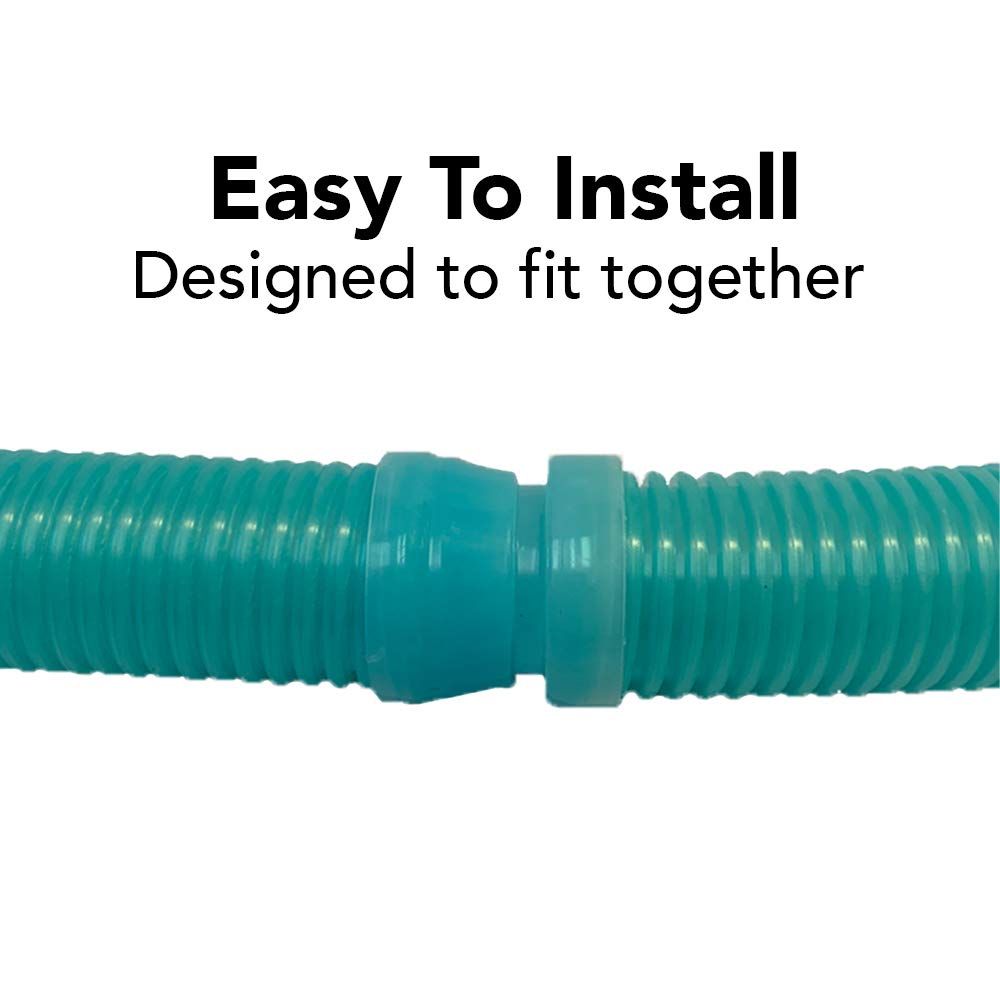 Puri Tech 6 Pack Universal Pool Cleaner Hose 48" Long Aqua Color for Kreepy Krauly, Baracuda G3, G4