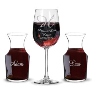 wine ceremony glass & carafe set