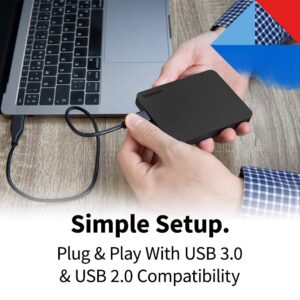 Toshiba Canvio Basics 2TB Portable External Hard Drive USB 3.0, Black - HDTB420XK3AA