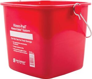 san jamar kp196kcrd kleen-pail commercial cleaning bucket, 6 quart, red