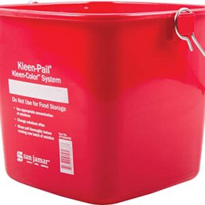 San Jamar KP196KCRD Kleen-Pail Commercial Cleaning Bucket, 6 Quart, Red