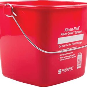 San Jamar KP196KCRD Kleen-Pail Commercial Cleaning Bucket, 6 Quart, Red