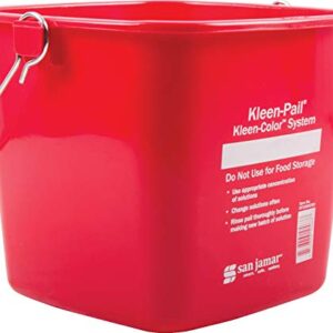 San Jamar KP196KCRD Kleen-Pail Commercial Cleaning Bucket, 6 Quart, Red