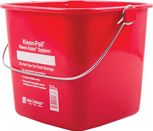 San Jamar KP196KCRD Kleen-Pail Commercial Cleaning Bucket, 6 Quart, Red