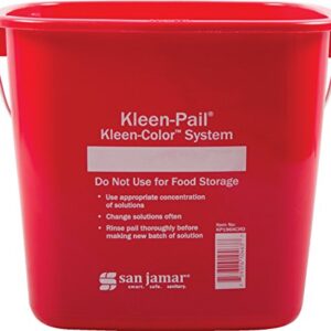 San Jamar KP196KCRD Kleen-Pail Commercial Cleaning Bucket, 6 Quart, Red