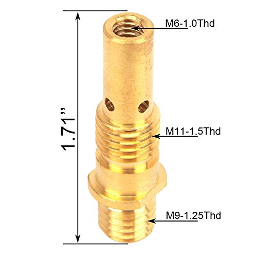 Mig Welding gun accessory 0.035" kit for Lincoln Magnum 100L or Tweco Mini/#1 Mig gun: 20pcs Contact Tips 11-35 0.035" + 2pcs gas nozzles 21-50 1/2" + 2pcs gas diffusers 35-50