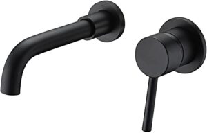 wall mount bathroom faucets matte black, rough-in valve included