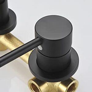 Wall Mount Bathroom Faucets Matte Black, Rough-in Valve Included