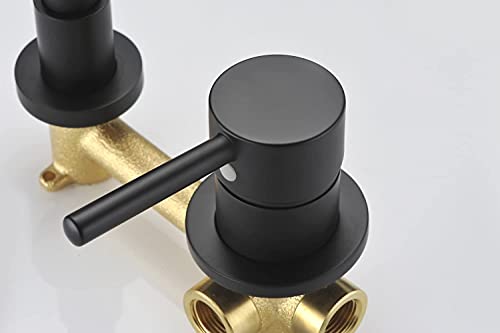 Wall Mount Bathroom Faucets Matte Black, Rough-in Valve Included