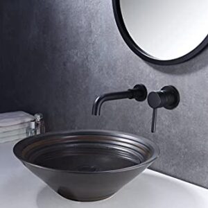 Wall Mount Bathroom Faucets Matte Black, Rough-in Valve Included