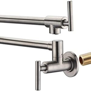 SUMERAIN Pot Filler Faucet Wall Mount,Brushed Nickel Finish and Dual Swing Joints Design