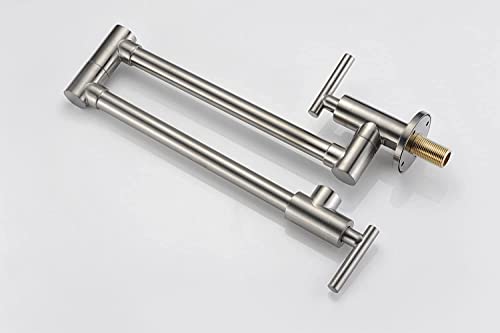 SUMERAIN Pot Filler Faucet Wall Mount,Brushed Nickel Finish and Dual Swing Joints Design