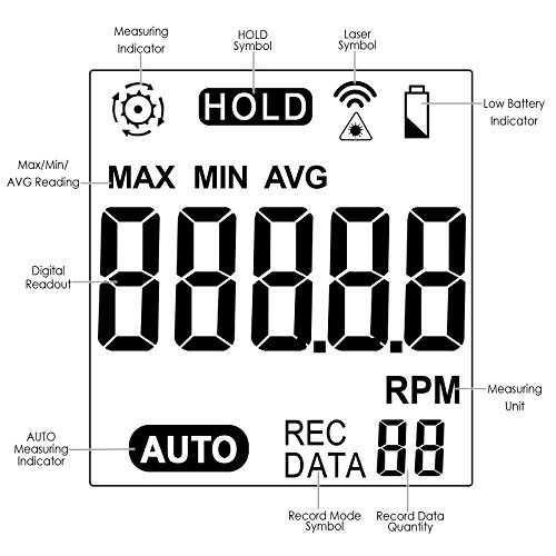 Digital LCD Photo Tachometer Non-Contact RPM Meter Speed Gauge Surface Speed Tach Meter