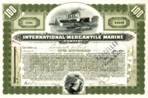 1917 scarce original titanic stock certificate engraved in 1902! hand signed various share amounts extremely fine