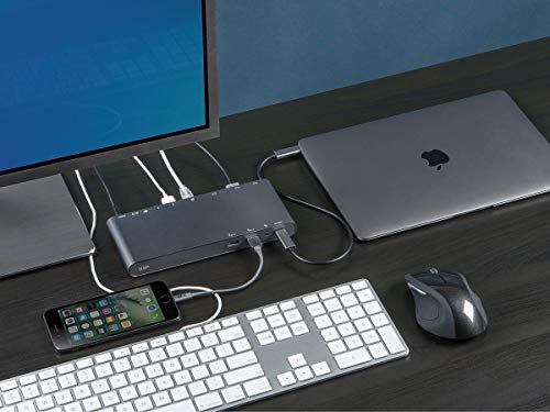 Monoprice USB-C Dual-Monitor Docking Station for USB-C Laptops, MST and Power Delivery up to 100 Watts with USB-C Cable, 4K@30Hz, 3.5mm Audio Outputs, Supports Windows, MacOS, Chrome OS, and Linux