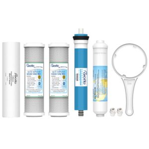 puroflo ero 5 pc reverse osmosis filters 1 year set, 5 stage reverse osmosis water filter, under sink ro water filter system kit compatible with most 10" water filtration system w/water filter wrench