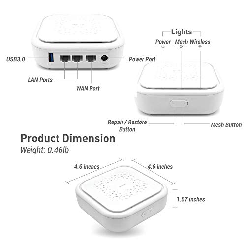 GL.iNet GL-B1300 (Convexa-B) Home AC Gigabit VPN Router, 400Mbps(2.4GHz)+867Mbps(5GHz) High Speed, DDR3L 256MB RAM/32MB Flash ROM, OpenWrt Pre-Installed, Wi-Fi Networking, Power Adapter Included