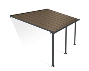 palram - canopia olympia patio cover - 10' x 18' - gray/bronze