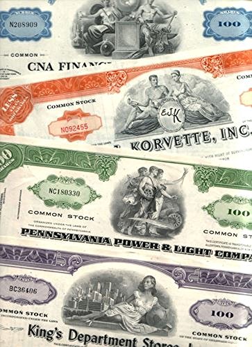 1965 No Mint Mark AMAZON SPECIAL! 100 DIFFERENT RARE ORIGINAL U.S. STOCKS, BONDS and DEBENTURES @ 79c! MANY BIG NAMES! LOWEST PRICE ON EARTH! 1 Share to $5000 Seller EXTRA FINE (AVERAGE GRADE)