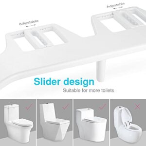 FOOFOO Bidet Fresh Water Spray Non-Electric Mechanical Self Cleaning Nozzles White for Toilet Attachment Easy to Install